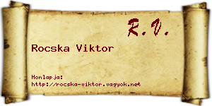 Rocska Viktor névjegykártya